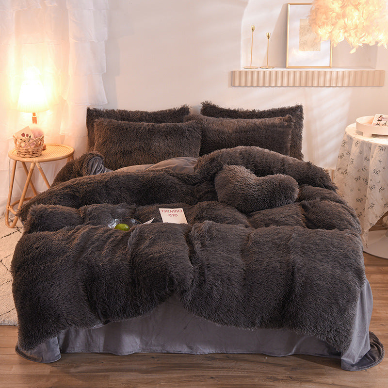 Luxury Plush Fleece Duvet Cover Set – Warm & Fluffy Winter Bedding (Queen/King Size)