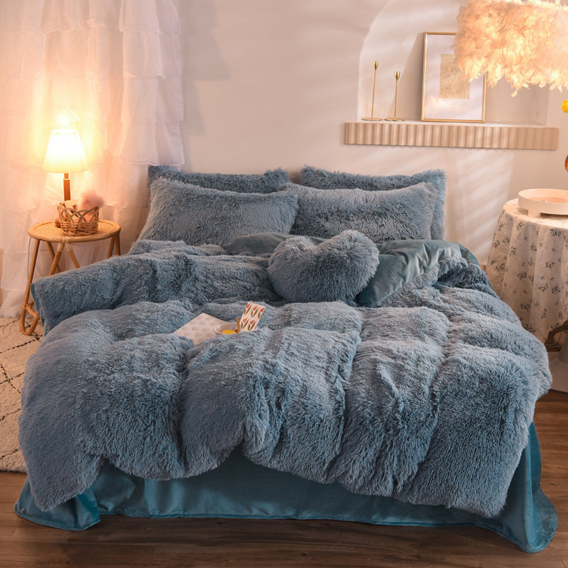 Luxury Plush Fleece Duvet Cover Set – Warm & Fluffy Winter Bedding (Queen/King Size)