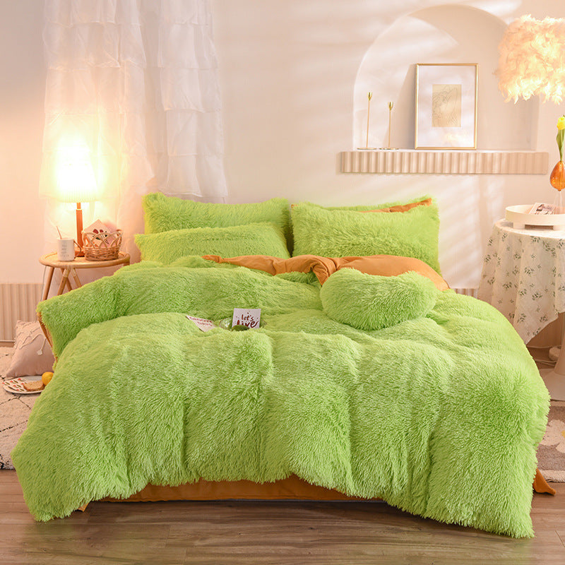 Luxury Plush Fleece Duvet Cover Set – Warm & Fluffy Winter Bedding (Queen/King Size)