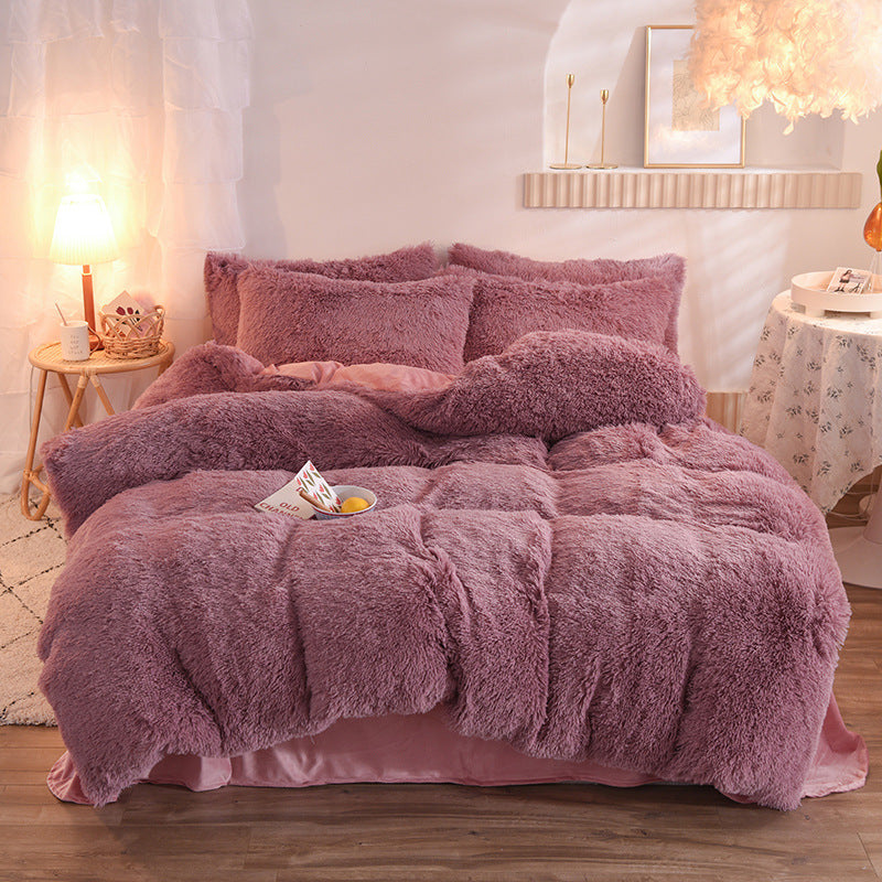 Luxury Plush Fleece Duvet Cover Set – Warm & Fluffy Winter Bedding (Queen/King Size)