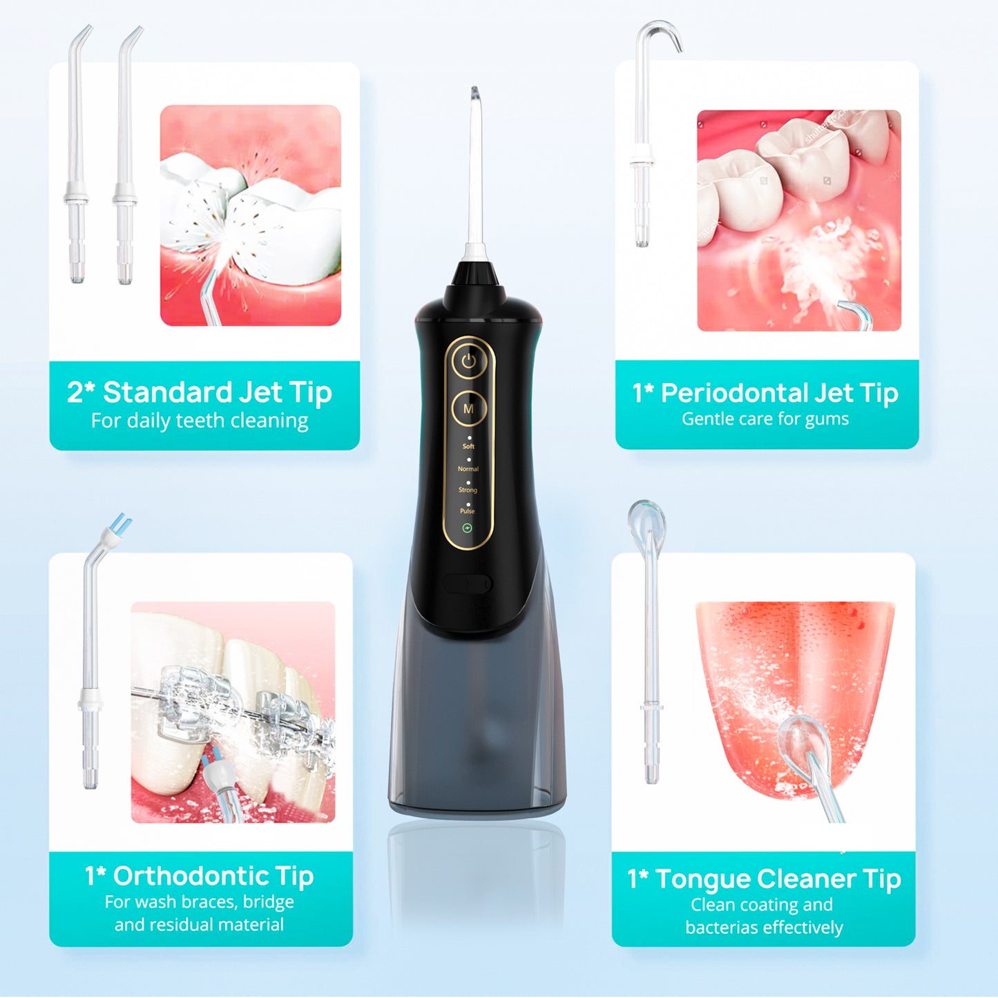 Sejoy Water Flosser | Cordless Rechargeable Oral Irrigator for Teeth & Braces – 5 Cleaning Modes.