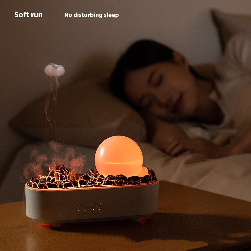 Volcano Humidifier with LED Light – Heavy Fog, Silent Operation, Home Decor