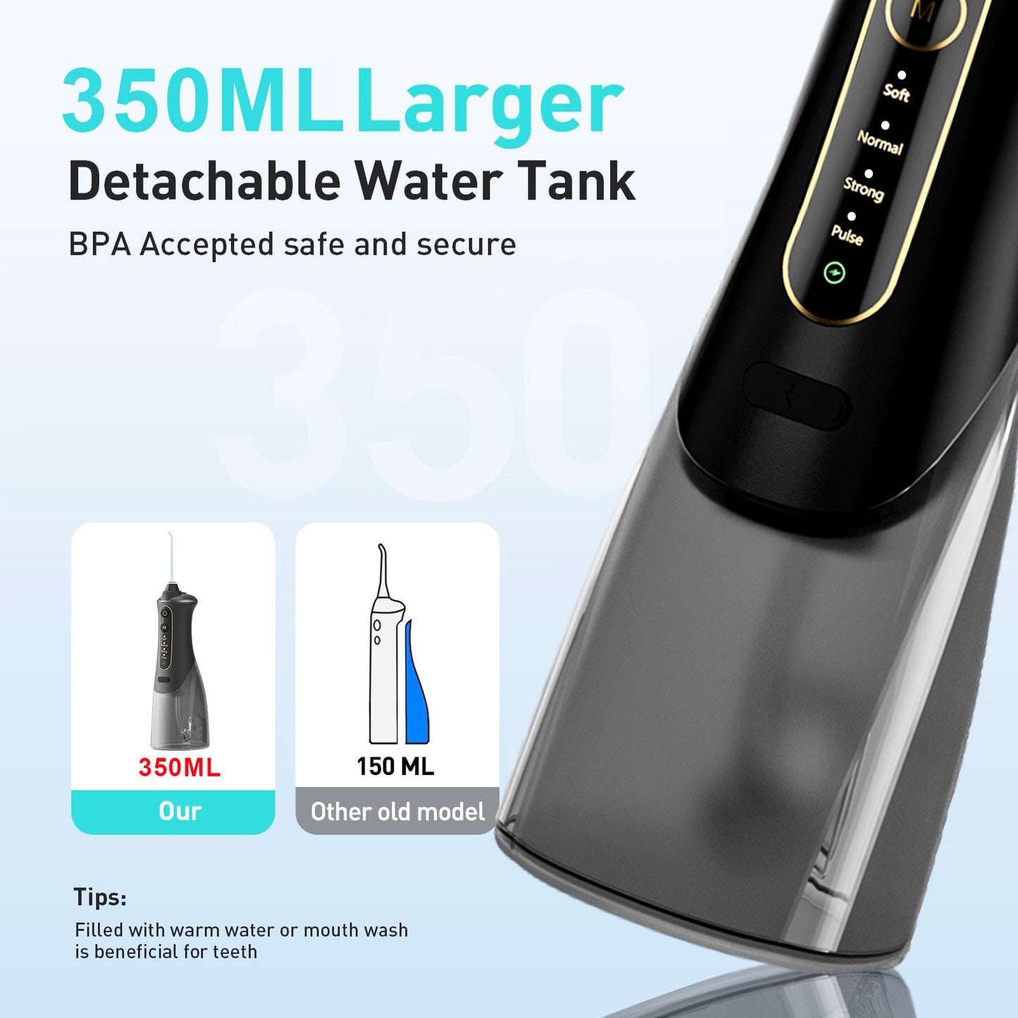 Sejoy Water Flosser | Cordless Rechargeable Oral Irrigator for Teeth & Braces – 5 Cleaning Modes.
