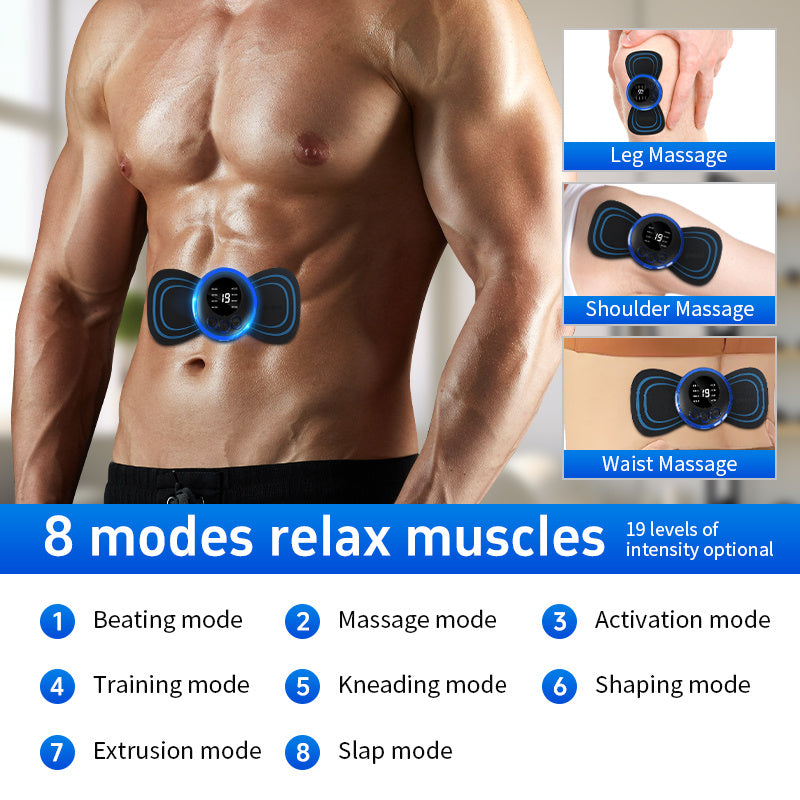 Smart EMS Neck & Shoulder Massager – 8 Modes | 19 Intensity Levels | Portable & Rechargeable