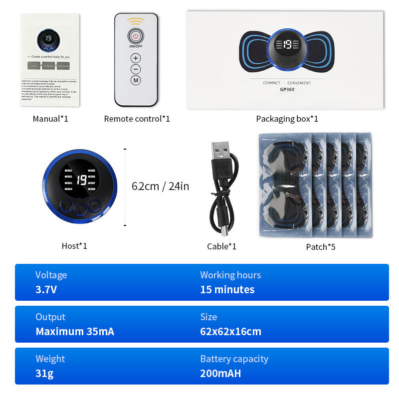 Smart EMS Neck & Shoulder Massager – 8 Modes | 19 Intensity Levels | Portable & Rechargeable
