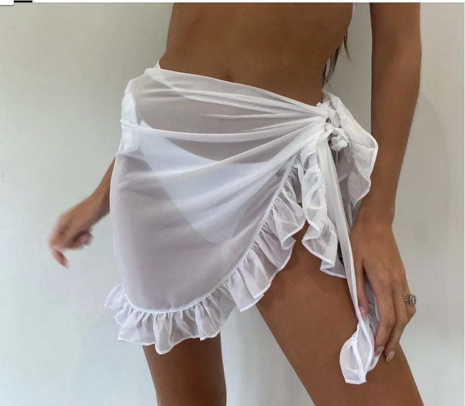 Women’s Ruffle Bikini Cover Up Skirt – Summer Beach Sarong