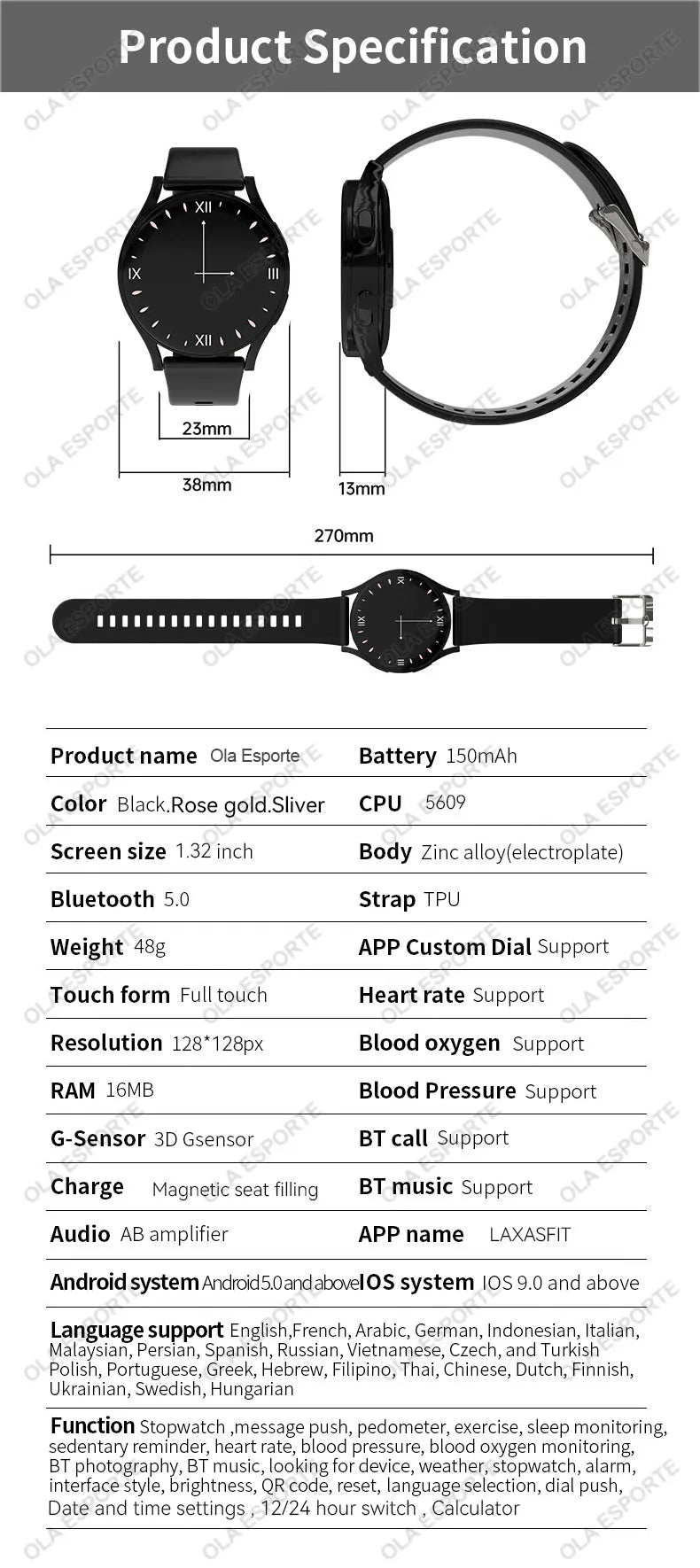 Xiaomi Smart Watch – Bluetooth Call, Heart Rate & Fitness Tracker