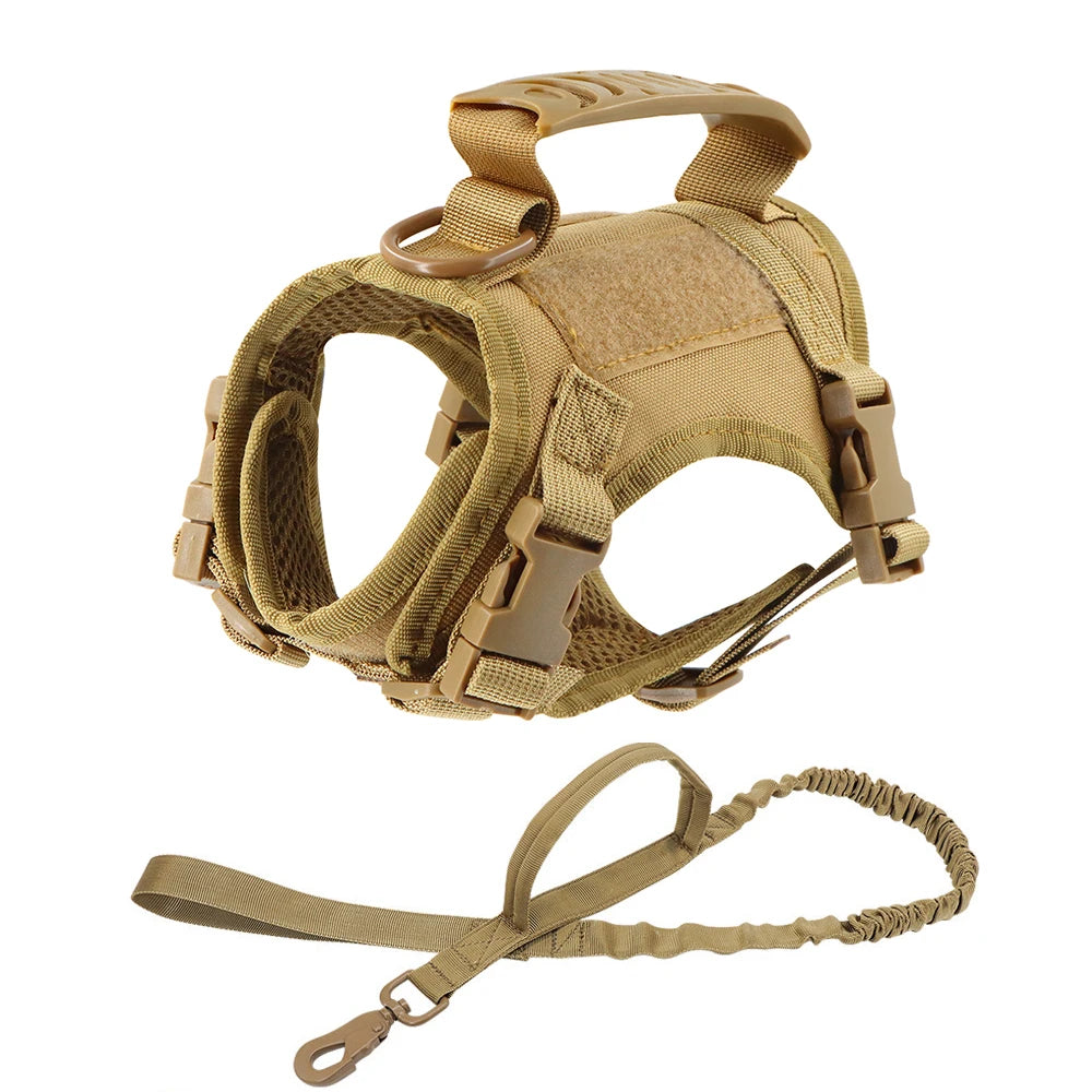 Tactical Cat Harness for Walking – Escape Proof, Adjustable Soft Mesh Pet Vest with Control Handle for Large Cats and Small Dogs