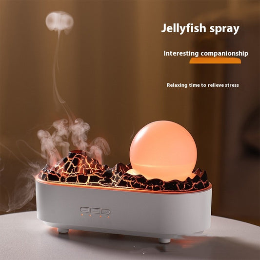 Volcano Humidifier with LED Light – Heavy Fog, Silent Operation, Home Decor