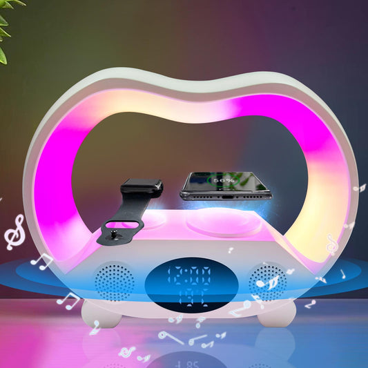 6-in-1 Wireless Charging Night Light with Bluetooth Speaker & Atmosphere Lamp