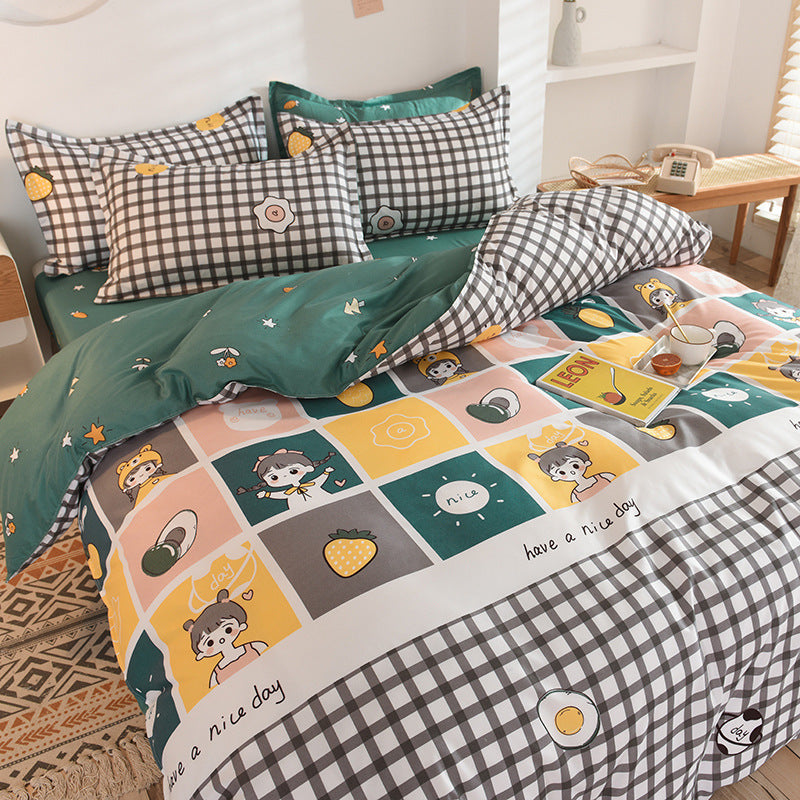Elegant Aloe Cotton Bedding Set – Four-Piece Gift Set for Comfortable Sleep