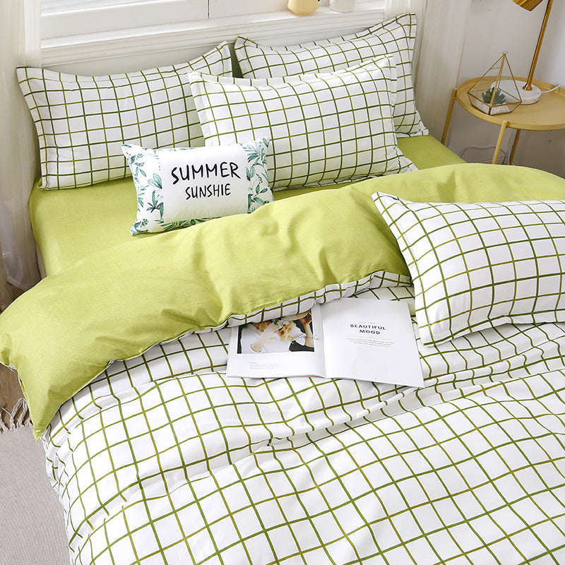 Elegant Aloe Cotton Bedding Set – Four-Piece Gift Set for Comfortable Sleep