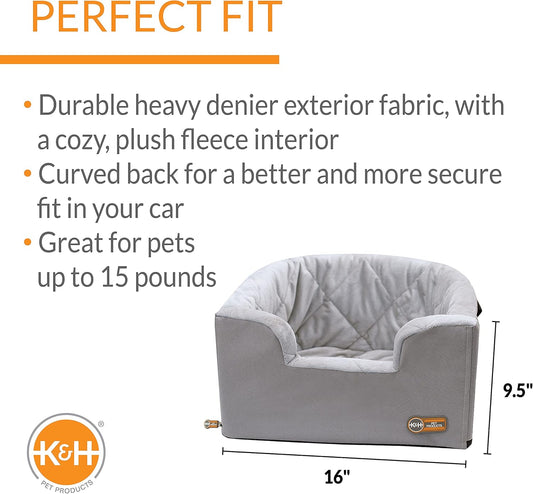 Hangin' Bucket Booster Toy Breed Dog Car Seat Gray 16 X 14.5 Inches