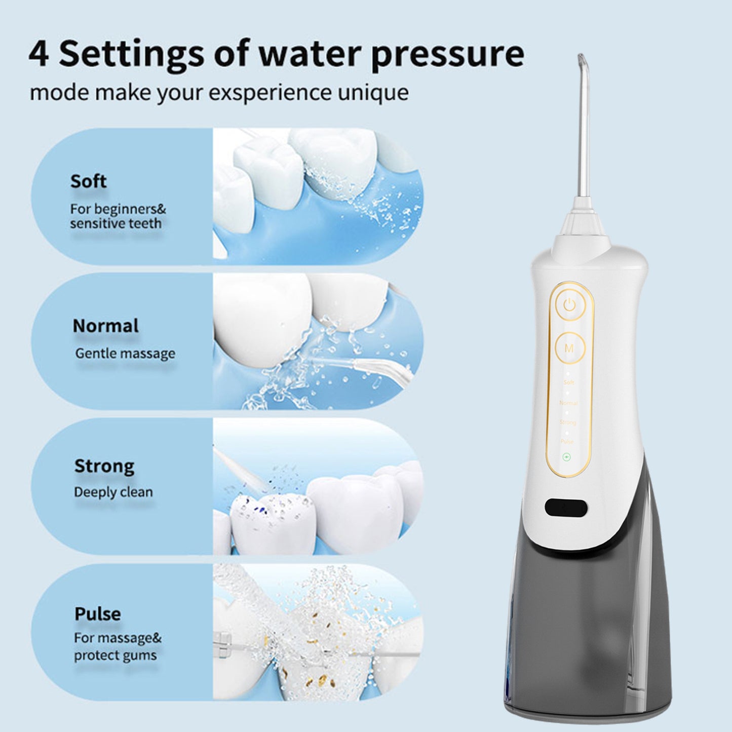 Sejoy Water Flosser | Cordless Rechargeable Oral Irrigator for Teeth & Braces – 5 Cleaning Modes.