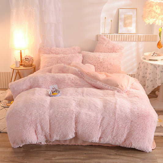Luxury Plush Fleece Duvet Cover Set – Warm & Fluffy Winter Bedding (Queen/King Size)