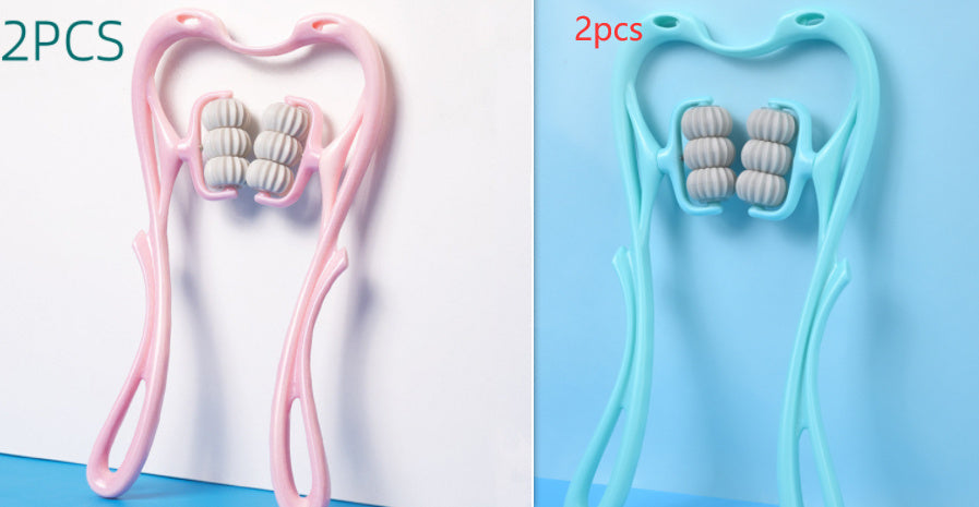 Manual Six-Wheel Neck Massager – Muscle Relaxation Roller Tool
