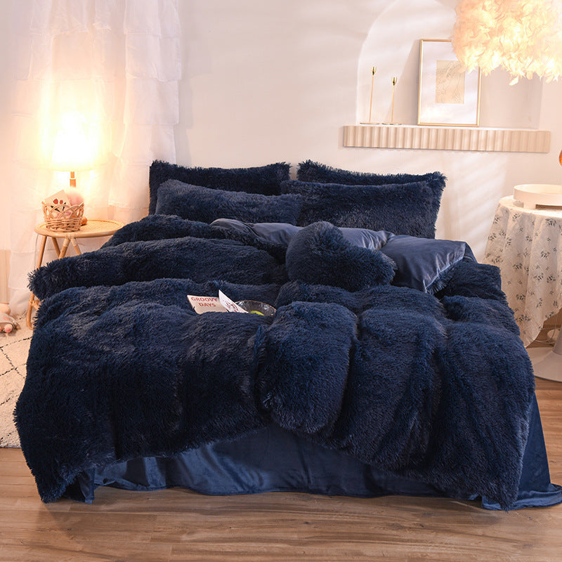 Luxury Plush Fleece Duvet Cover Set – Warm & Fluffy Winter Bedding (Queen/King Size)