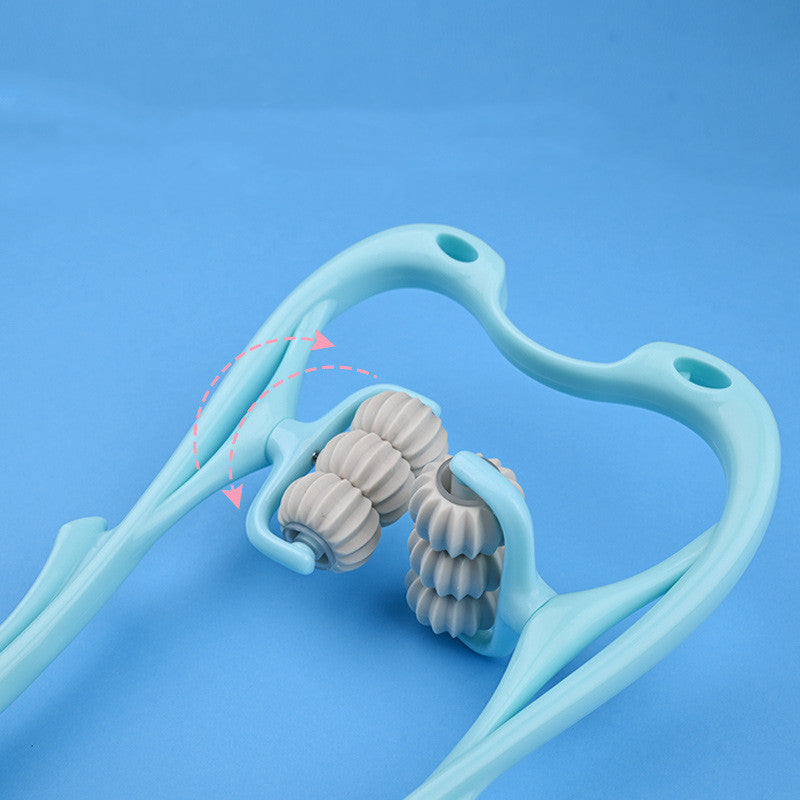 Manual Six-Wheel Neck Massager – Muscle Relaxation Roller Tool