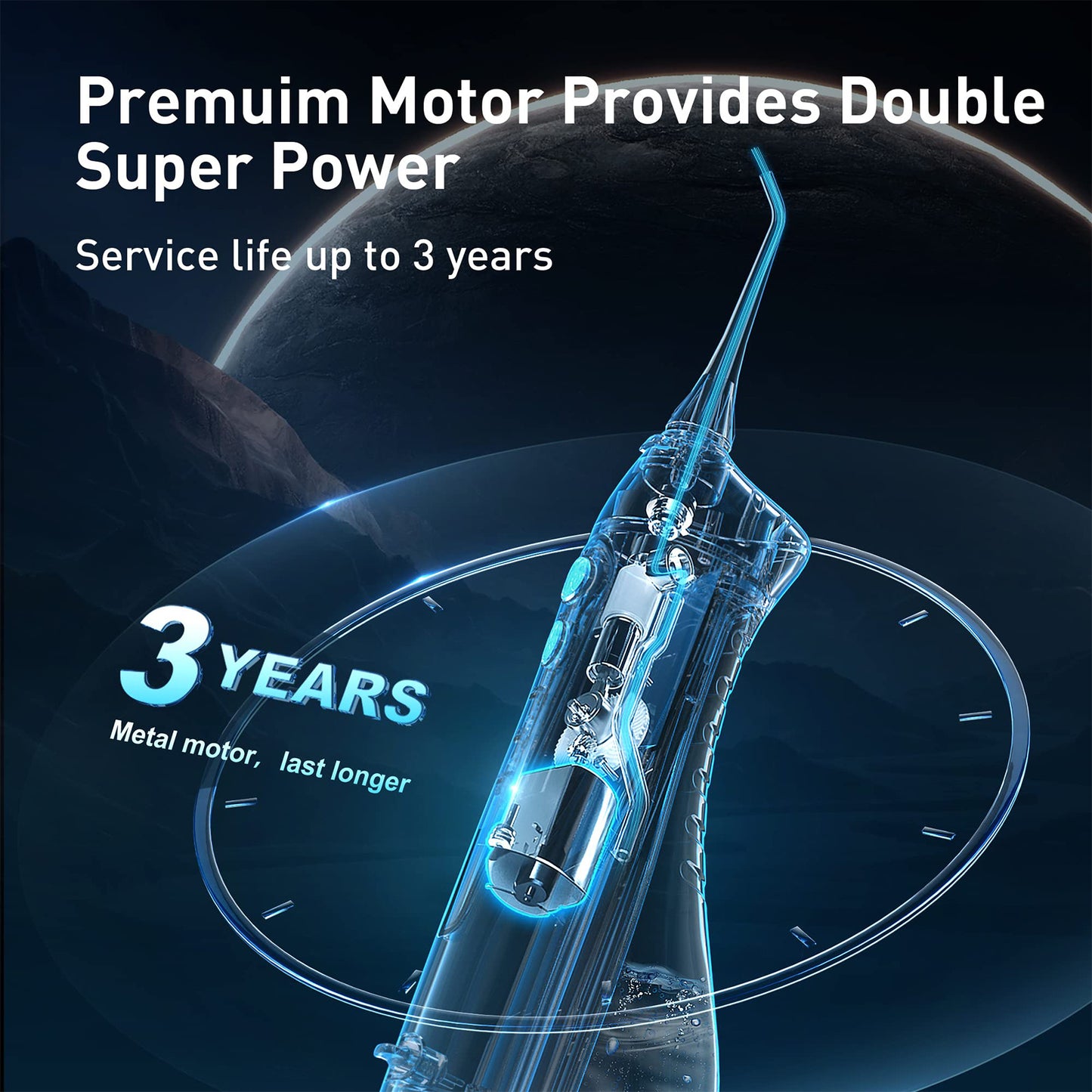 Sejoy Water Flosser | Cordless Rechargeable Oral Irrigator for Teeth & Braces – 5 Cleaning Modes.