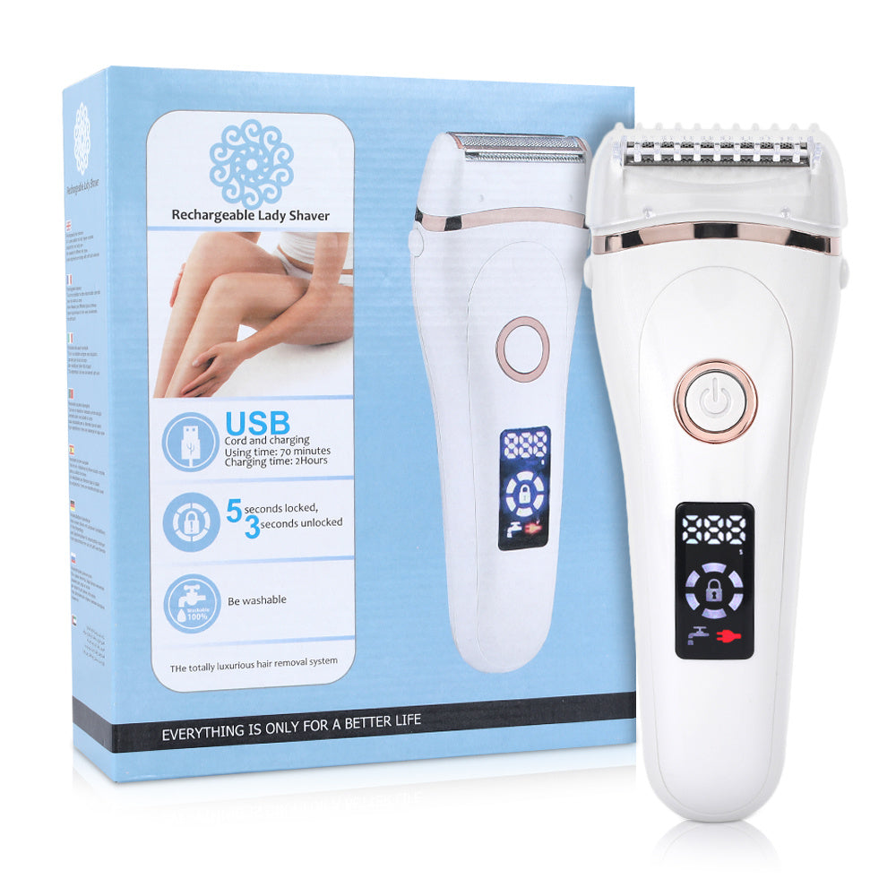 Waterproof Electric Razor | Rechargeable Wet & Dry Shaver for Women