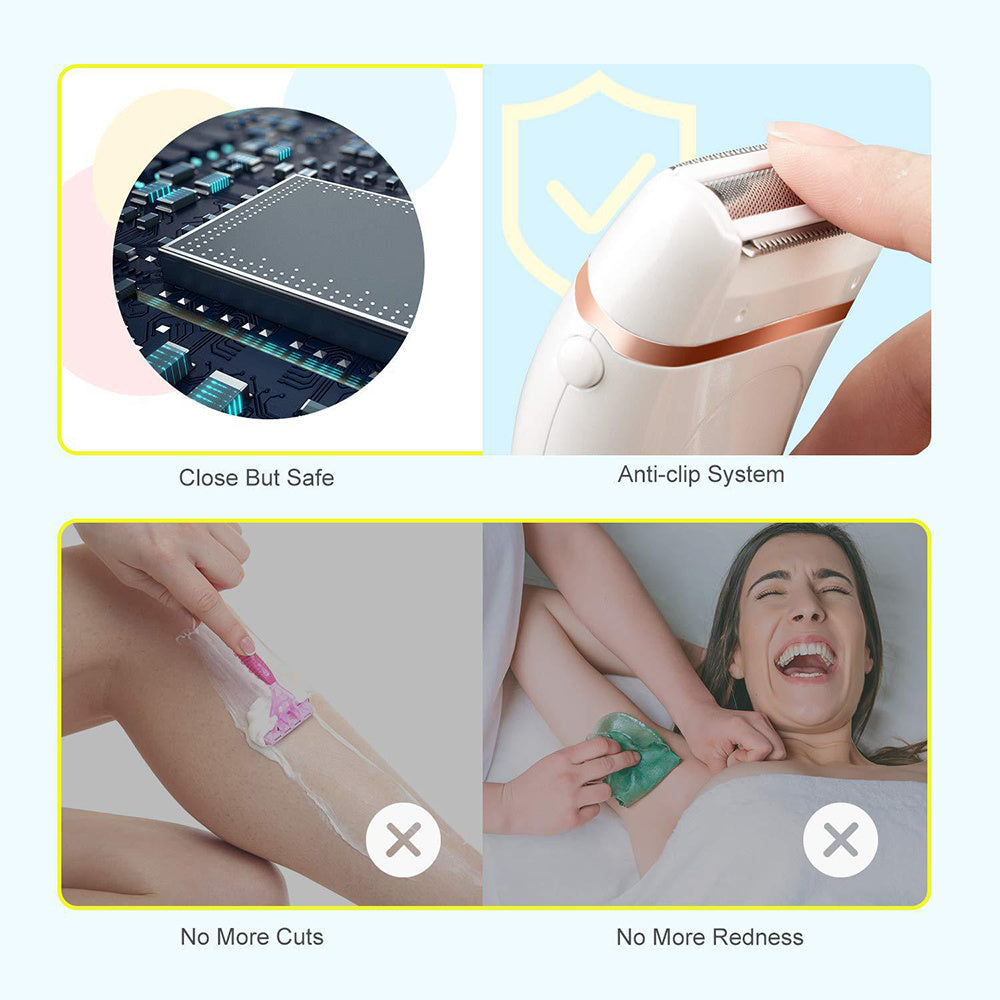 Waterproof Electric Razor | Rechargeable Wet & Dry Shaver for Women