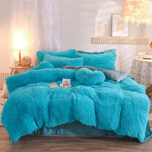 Luxury Plush Fleece Duvet Cover Set – Warm & Fluffy Winter Bedding (Queen/King Size)