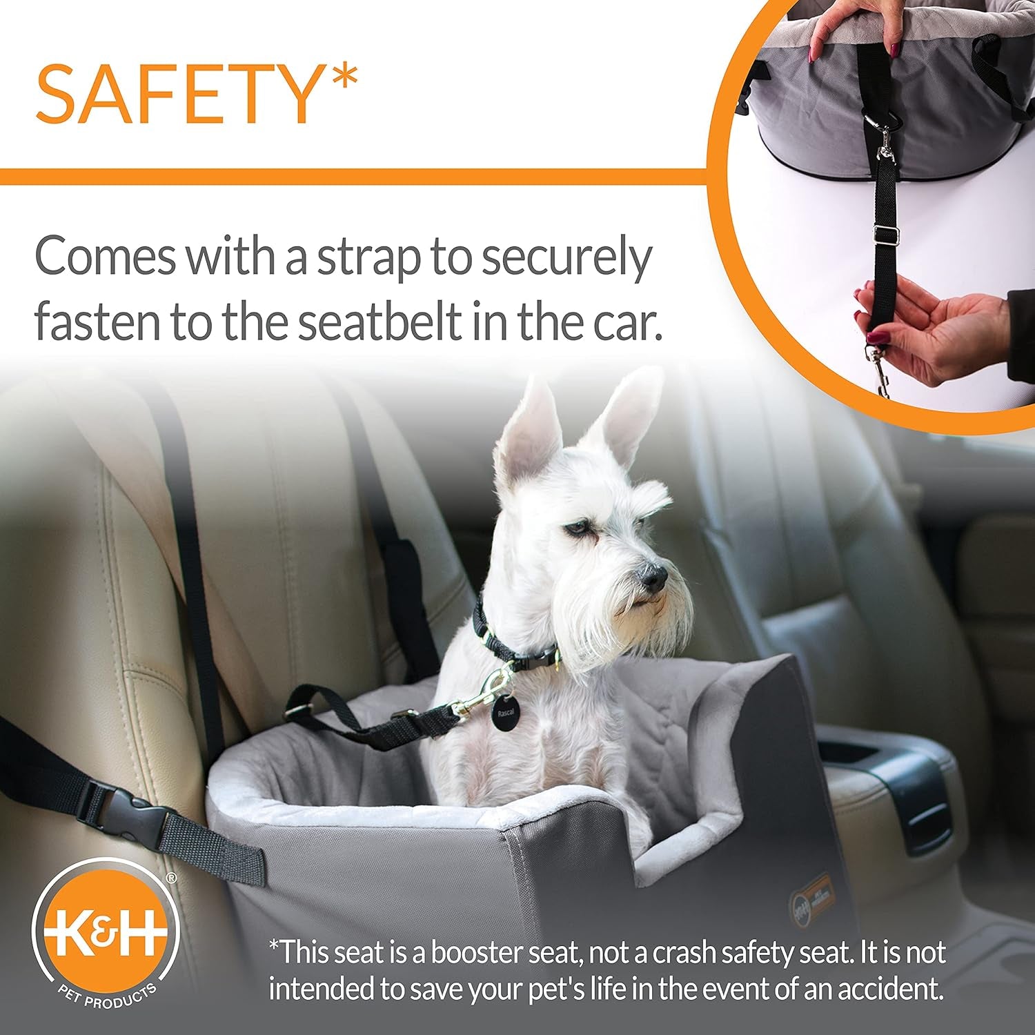 Hangin' Bucket Booster Toy Breed Dog Car Seat Gray 16 X 14.5 Inches