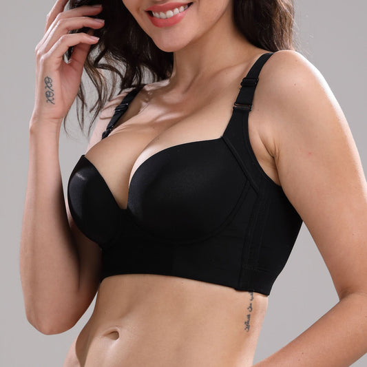 Plus Size Full Cup Bra for Women – Wire Free Button Closure, Comfortable Support Lingerie