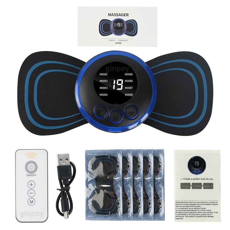 Smart EMS Neck & Shoulder Massager – 8 Modes | 19 Intensity Levels | Portable & Rechargeable