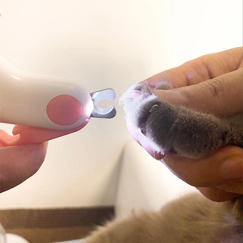 LED Pet Nail Clipper – Professional Cat & Dog Claw Trimmer with Safety Lock