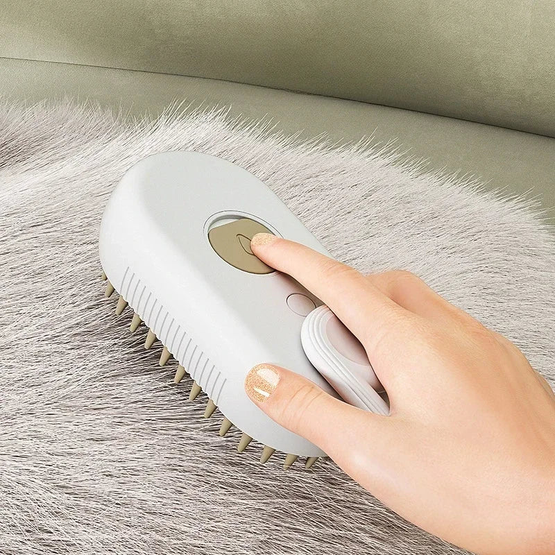 3-in-1 Pet Spray Massage Brush – Steam, Bath & Hair Removal Comb for Cats & Dogs