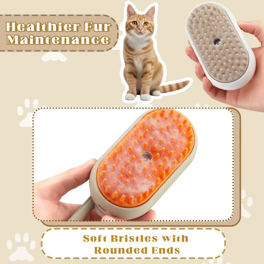 3-in-1 Pet Spray Massage Brush – Steam, Bath & Hair Removal Comb for Cats & Dogs