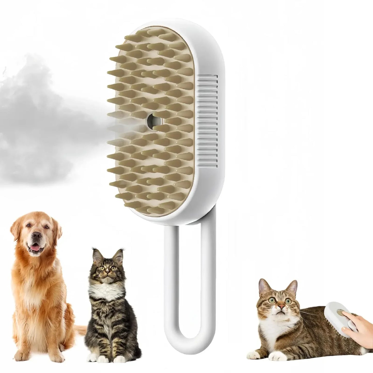 3-in-1 Pet Spray Massage Brush – Steam, Bath & Hair Removal Comb for Cats & Dogs