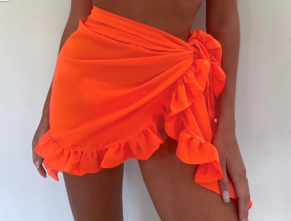 Women’s Ruffle Bikini Cover Up Skirt – Summer Beach Sarong