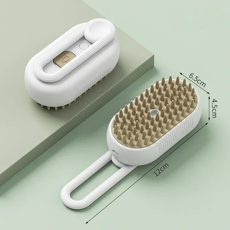 3-in-1 Pet Spray Massage Brush – Steam, Bath & Hair Removal Comb for Cats & Dogs
