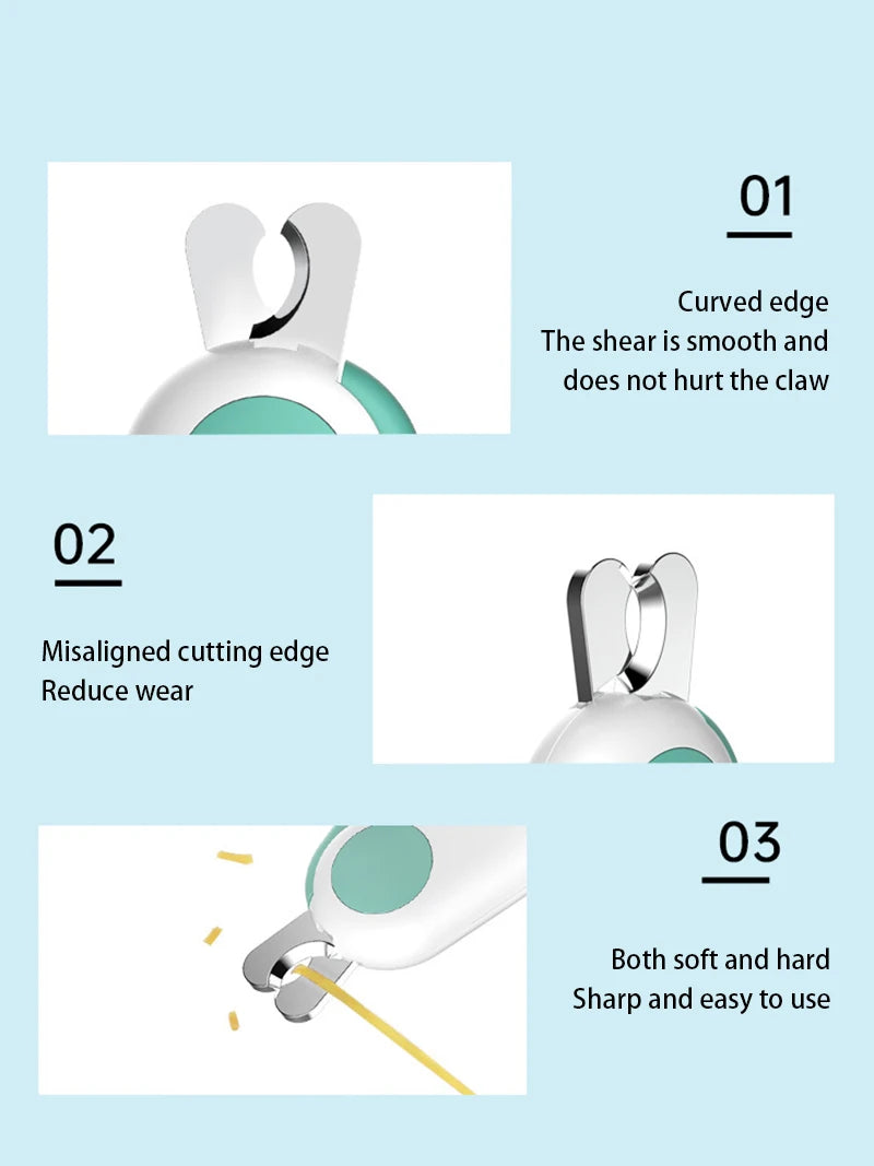 LED Pet Nail Clipper – Professional Cat & Dog Claw Trimmer with Safety Lock