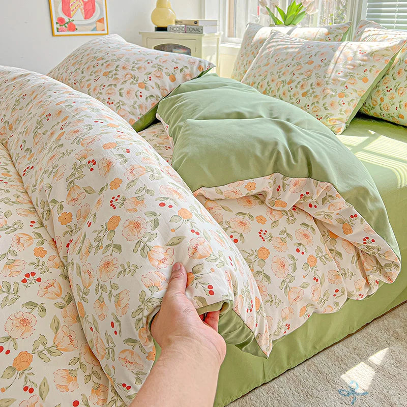 1pc Purple Lavender Printed Duvet Cover Single/Queen/King Size Quilt Cover for Double Bed Flower housse de couette220x240cm