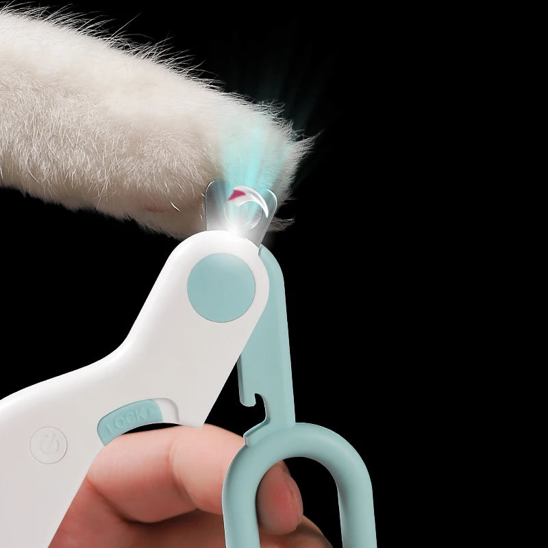 LED Pet Nail Clipper – Professional Cat & Dog Claw Trimmer with Safety Lock