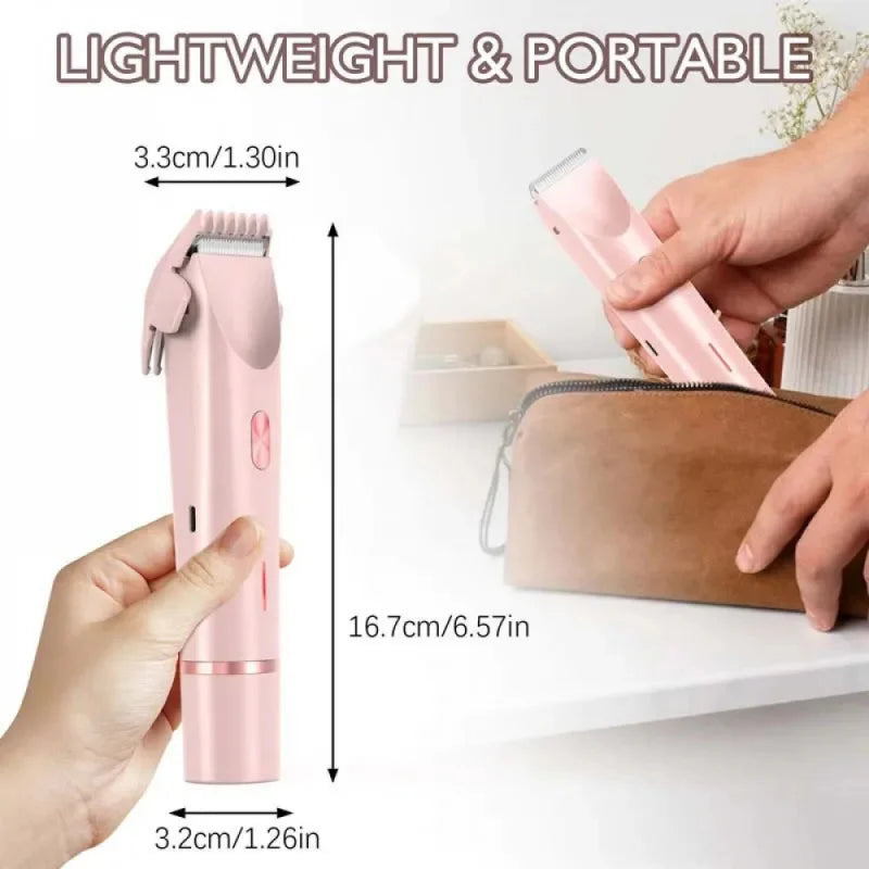 Portable 2-in-1 Waterproof Ladies Shaver – Painless Electric Hair Removal Razor