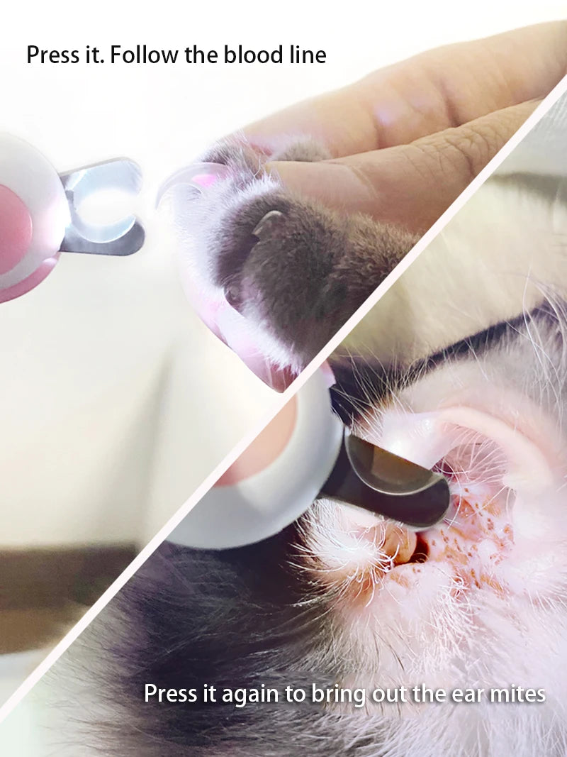 LED Pet Nail Clipper – Professional Cat & Dog Claw Trimmer with Safety Lock