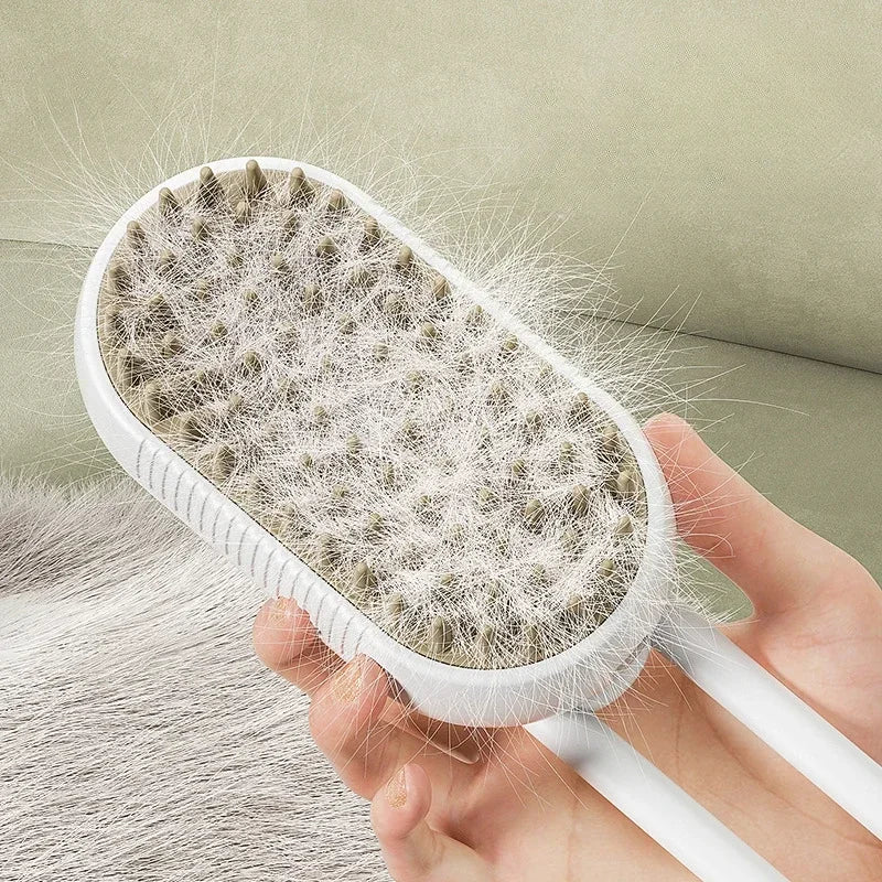 3-in-1 Pet Spray Massage Brush – Steam, Bath & Hair Removal Comb for Cats & Dogs