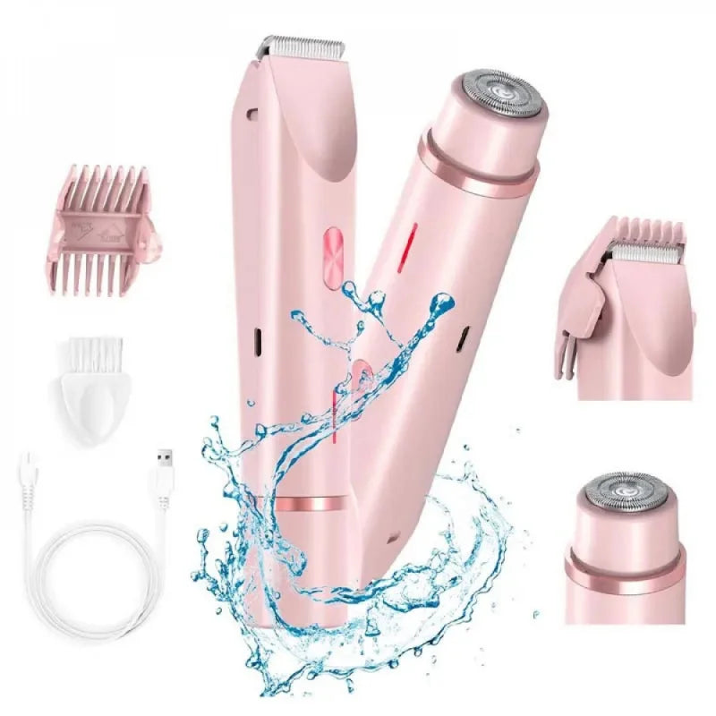 Portable 2-in-1 Waterproof Ladies Shaver – Painless Electric Hair Removal Razor