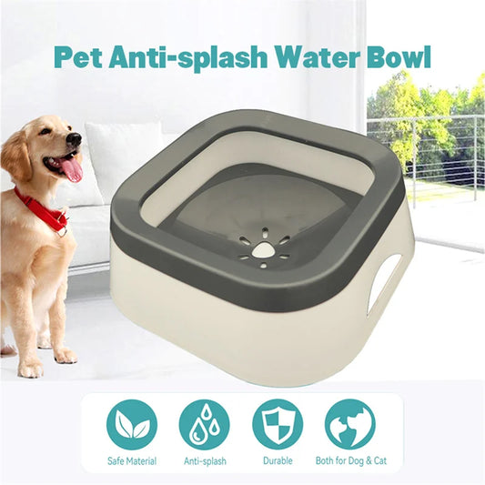Anti-Splash Pet Water Bowl – 1L Large Capacity Drinking Bowl for Dogs & Cats