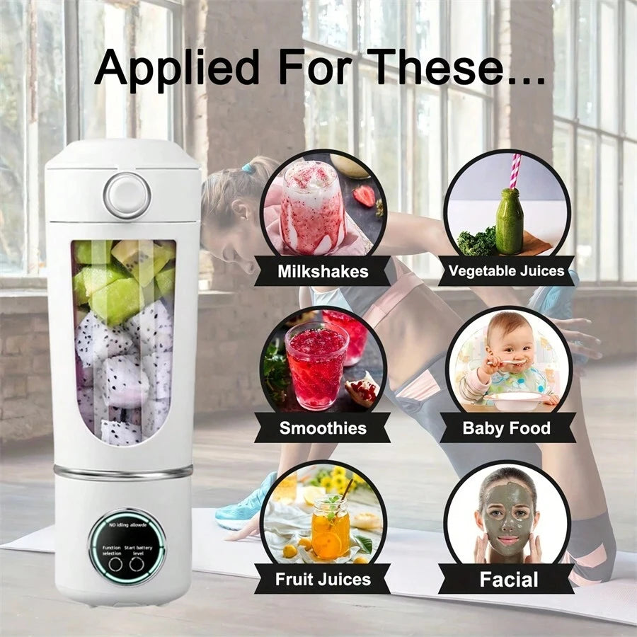 Portable Juicer Blender Bottle – 700ML 12-Blade Smoothie & Shake Maker