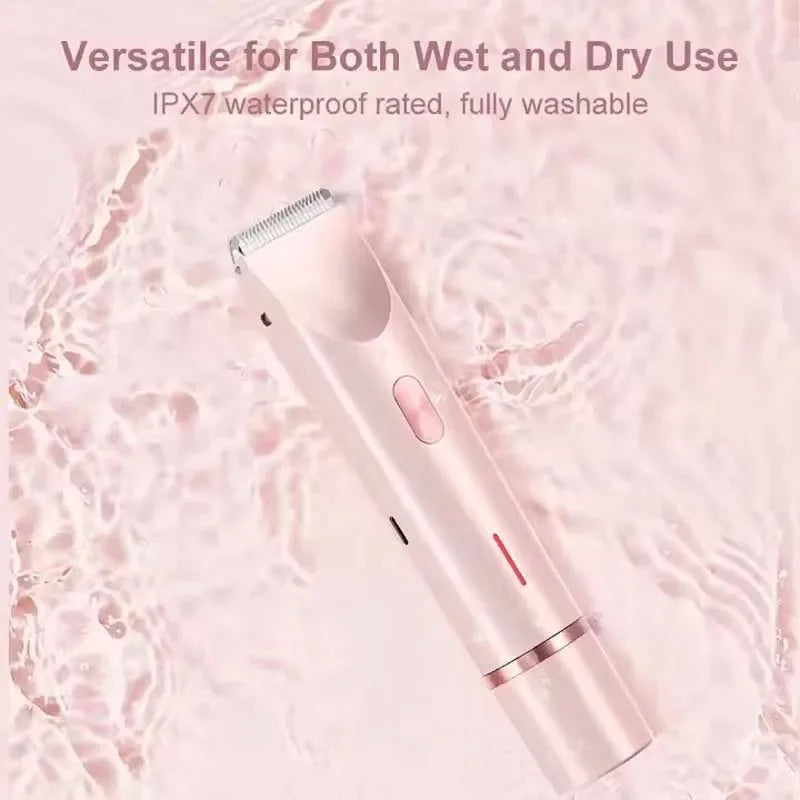 Portable 2-in-1 Waterproof Ladies Shaver – Painless Electric Hair Removal Razor