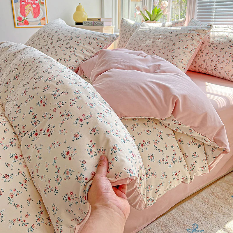 1pc Purple Lavender Printed Duvet Cover Single/Queen/King Size Quilt Cover for Double Bed Flower housse de couette220x240cm