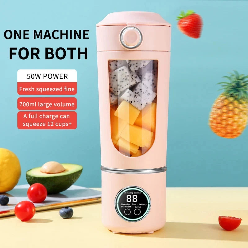 Portable Juicer Blender Bottle – 700ML 12-Blade Smoothie & Shake Maker