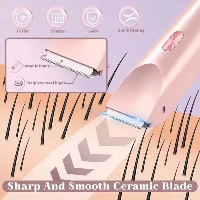 Portable 2-in-1 Waterproof Ladies Shaver – Painless Electric Hair Removal Razor