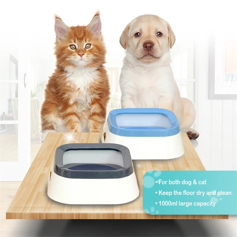 Anti-Splash Pet Water Bowl – 1L Large Capacity Drinking Bowl for Dogs & Cats