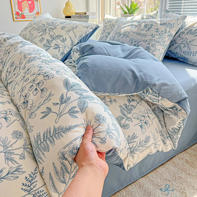 1pc Purple Lavender Printed Duvet Cover Single/Queen/King Size Quilt Cover for Double Bed Flower housse de couette220x240cm